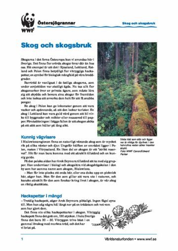 Östersjögrannar – Faktablad Skog Östersjögrannar - Faktablad Skog