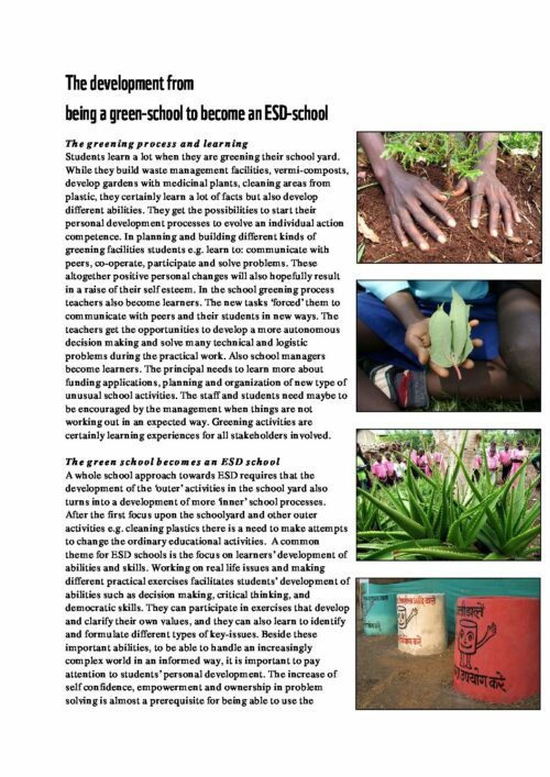 The development of students abilities from greening to ESD