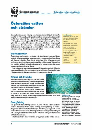 Östersjögrannar – Faktablad Vatten Östersjögrannar - Faktablad Vatten