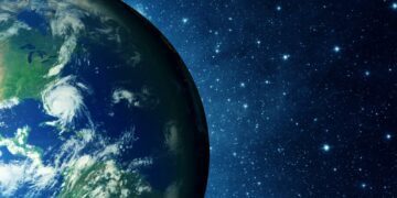 earth-jorden-planet Jorden sedd från rymden.