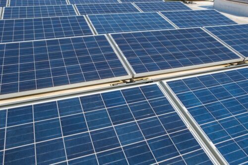 Solar panels on roof