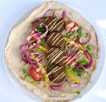 One Planet Plate skola Falafelrulle med hummus