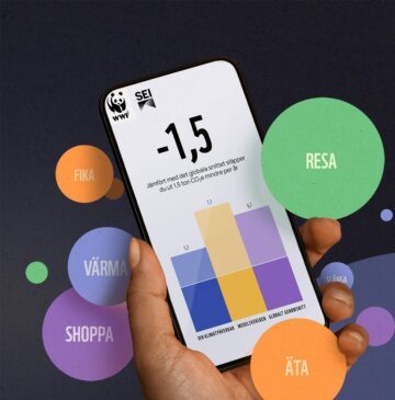 Illustration på WWFs Klimatkalkylator i mobil