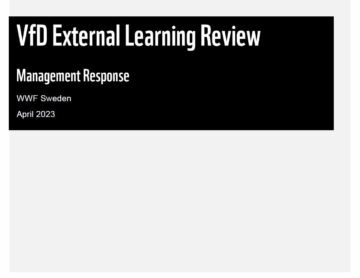 Mangement Response – External Learning Review