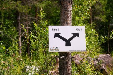 Skylt som visar fårornas riktning