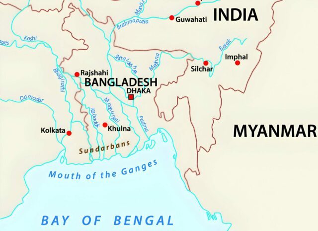 Karta över Bangladesh