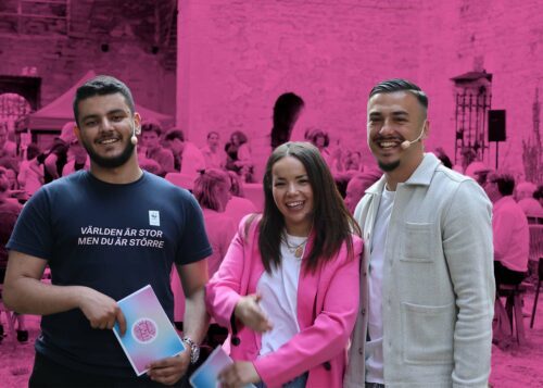 Porträtt på Yusuf Muhawech, Dina Alami och Alexander Zadruzny under Almedalsveckan 2023