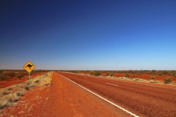 Australian road sign on the highway.