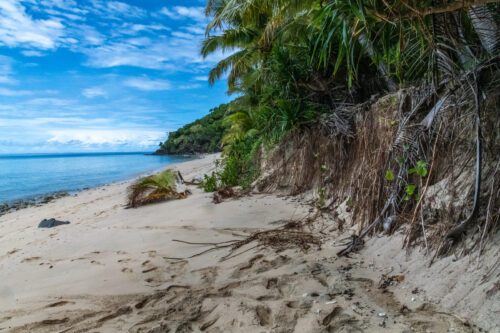 Strand Fiji. Sandstrand på Fiji.