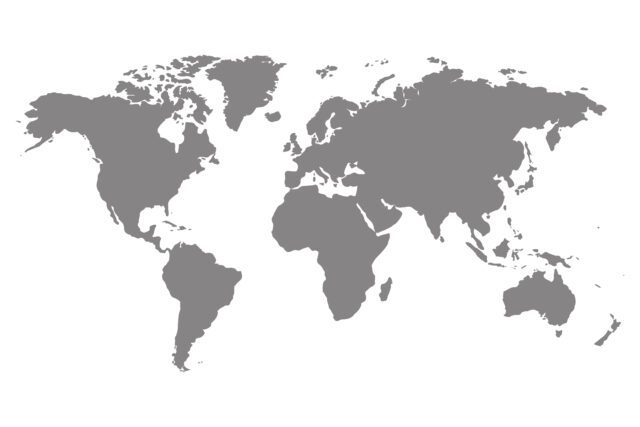 Gray blank vector world map. Isolated on white background. © Shutterstock / Oleksandr Molotkovych / WWF