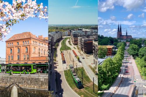 OPCC Finalister Malmö, Lund och Uppsala är årets finalister i klimatutmaningen One Planet City Challenge. Foto (från vänster): Malmö stad/Apelöga, Lunds kommun, Uppsala kommun/Uppsala Arenor och Fastigheter.