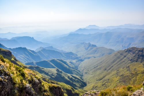 New national park landscape in Eastern Cape Drakensberg Grasslands South Africa