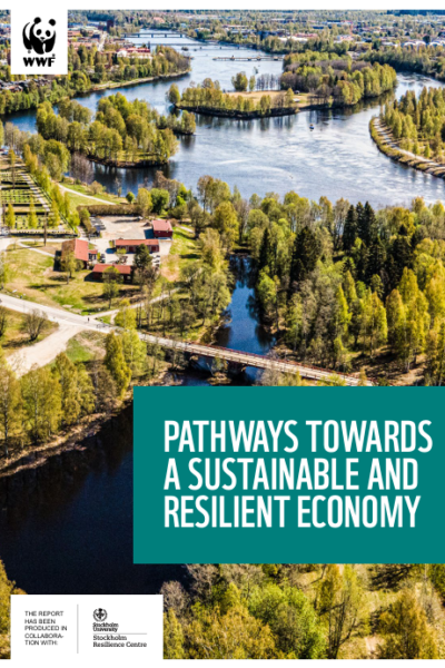 Rapportomslag till WWFs rapport Pathways Towards a Sustainable and Resilient Economy